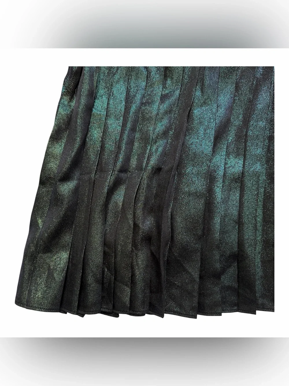 ANTHROPOLOGIE CURRENT AIR Women’s Black Opal Iridescent Pleated Skirt Size M